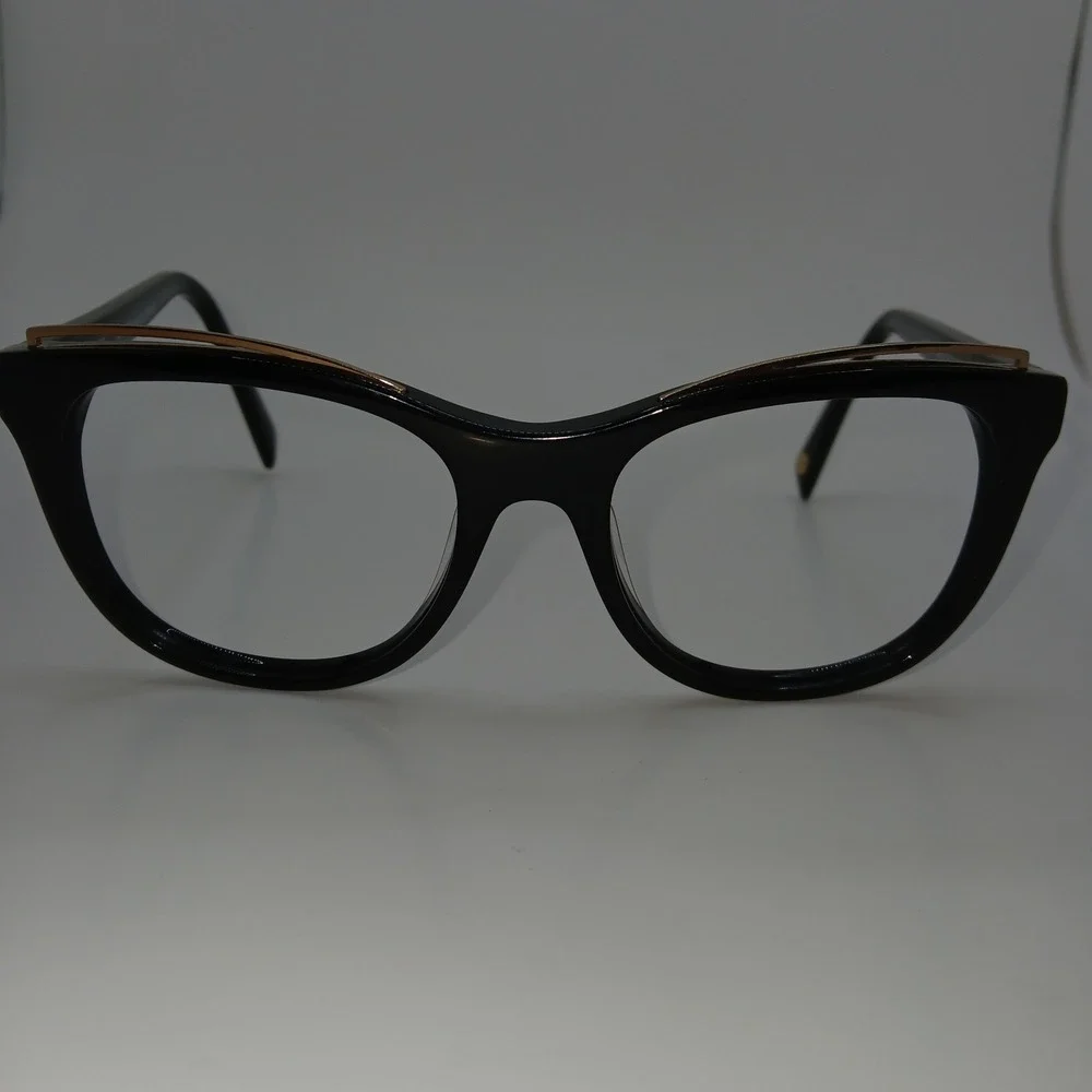 Balmain BL1080 C01 Unisex Eyeglasses Frame Black Cat Eye Full Rim 53-18-140 mm